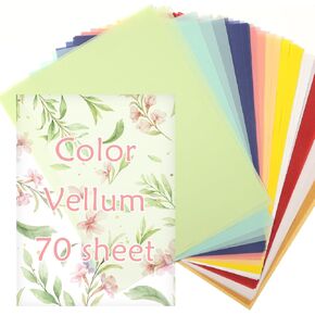 70 Pcs Colored Vellum Translucent Paper 8.5 x 11 inches Tracing Vellum Paper for Greeting Card Invitation Overlays, Sketching Crafting Scrapbooking, Journaling, Lanterns Making