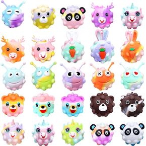 Easter Gifts for Kids - 24 Pack 3D Animal Suction Toy Fidget Pop Toy with Gift Cards for Kids Boys Girls, Easter Party Favors School Classroom Gifts Exchange Goodie Bags Easter Basket Stuffer