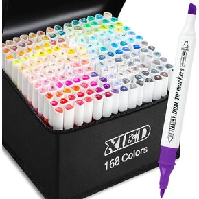 Alcohol Markers, 168 Colors Premium Alcohol Markers Set for Coloring, Drawing, Sketching, highlighting, Perfect for Adults and Kids