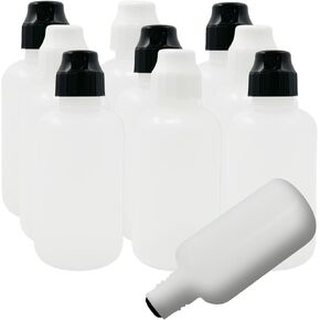 Dabber Bottles 2 Oz Squeeze Paint Bottles with White and Black Sponge Tips for Graffiti Mop Markers, Pack of 4