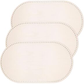 AWIZOM 3 Pcs Wooden Basket Bottoms for Crochet 27.56 x 15.75 Inch Oval Basket Wood Bottom Oval Weaving Knitting Base Wood Base Shaper for Crochet or Knitting Weaving Crafts Home Decoration(Hole:8mm)