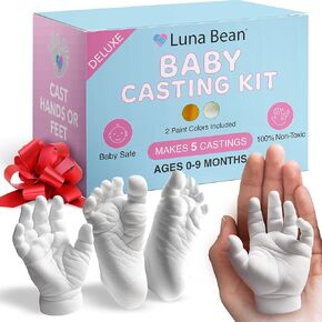 Luna Bean Baby Foot Hand Casting Kit (Huge 5 Pack) Baby Shower Gifts, Gift for New Mom