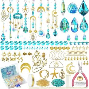 DIY Suncatcher Kit 400pcs Sun Cathers Making Kit Supplies Crafts Kits للبالغين مع تعليمي معلق Suncatcher مع بلورات لنافذة داخلية للأم ديكور مهرجان عيد الأم (الفراشة)