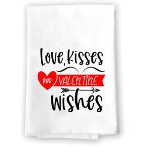Decorative Kitchen and Bath Hand Towel | Valentine Adorable Cute Stuffed Love Monkey | Winter Valentine's Day Themed | White Home Decor Bathe Tea Decorations | House Warming Gift Present