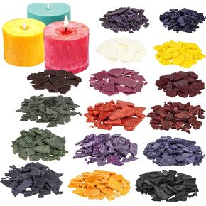 Candle Color Dye for Soy Wax - 16 Popular Vibrant Colors Wax Dye for Soy Candle Making,Bulk Soy Wax Dyeing Chips for Making Candles,Safe and Natural,DIY Supplies