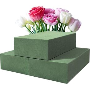 RIDEHILL 3 Pack Floral Foam Blocks, 5.5" x 3.1" x 1.7" Flower Foam for Flower Arrangements Supplies, Wet and Dry Flower Foam Blocks Suitable for Fresh and Artificial Flowers in Decorations