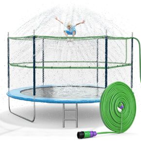 Jasonwell Trampoline Sprinkler Kids Outdside: Trampoline Accessories Waterpark Tropical Party Summer Outdoor Fun Water Games Toys Sprinklers Backyard Water Park Activity Toy for Kids Boys Girls SG38FT