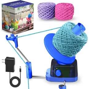 Yarn Winder, Electric Yarn Ball Winder for Crocheting, Efficiently Yarn Cake Winder with Strong Tension Adjustable Speed Up to 13 oz, Automatic Yarn Spinner Wool Winder for Knitting Enthusiast (Pink)
