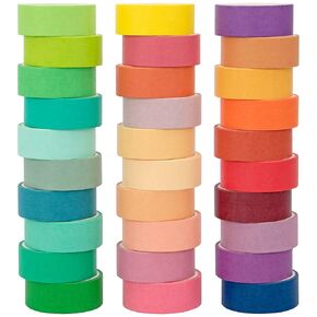 WAPETASHI Washi Tape Set 30 Rolls, Decorative Tape, Colored Tape, Scrapbook Tape, Craft Tape for Scrapbook Supplies, Journaling, Washy Tape, Washy-Tape