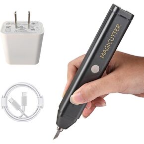 Handheld Ultrasonic Cutter,40pcs Replacement Blades,Multifunctional Plastic Cutting Tool Kit with Adjustable Power and Charger(No Battery)