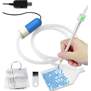 Diamond Art Painting Pen, Painter Vacuum Diamond Art Pen,Electric Diamond Art Painting Pen, Vacuum Diamond Art Accessories Tool with Storage Tray (Blue)