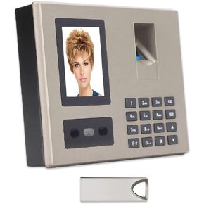 MIKONIYA Time Clock,Time Clocks for Employees Small Business,Attendance Machine ​with Faces,Fingerprint,Password Punching in One,Office Time Clock with 500 Faces,1500 Fingerprints,16G USB Drive