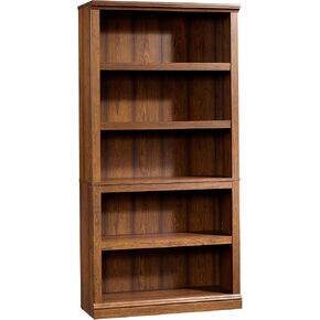 Sauder 5 Tier Book Shelf Wooden Bookcase Multipurpose Bookshelf for Home Office, Living Room, in Vintage Oak