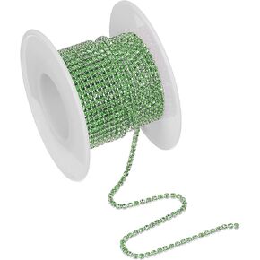 PATIKIL 10 Yard Crystal Rhinestone Close Chain Trim, 2mm Crystal Claw Cup Chain Trim String for Sewing Craft DIY Decoration Jewelry Making Wedding, Colorful