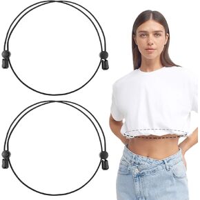Mabor 2Pcs Crop Tuck Band, Adjustable Crop Tuck Tool for Sweater and Shirt Belly Leaking Crop Tuck Band Elastic Band to Change The Style of Your Tops Shirt Stays Belt for Women