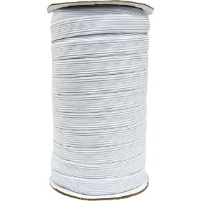 50 Yards Elastic Band Spool 1/4 Inch for Sewing Braided Stretch Strap, Elastic String Cord for DIY Projects, Arts & Crafts (White, 1/4Inch)