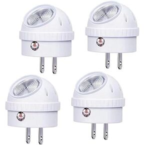 Emotionlite Plug-in Night Lights, Warm White LED Nightlight, 360° Rotation, Dusk to Dawn Sensor, Kids, Adult, Bedroom, Hallway, Bathroom,Kitchen, Stairways, Corridor, 6 Pack