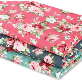 Boao 3 Pieces 3 Yards 62 Inch Wide Vintage Cotton Fabric Solid Pattern Pre Cut Quilting Fabric Bundle for Mother's Day Quilting Sewing Crafting DIY Making