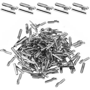 الحديد الحديد للحبل المرن ، 100 pcs الفولاذ المقاوم للصدأ الصلب مرنة الصعيد النصف غطاء نصف الغلاف الشائكة السحرة تجعيد يغطي حالات الطرف المعدنية كبسولات النهاية لربط حزام معلق الحرف اليدوية