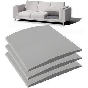 Couch Cushion Support for Sagging Seat - 20" x 20" High-Density Curved Foam Sofa Cushion Support Board, Couch Supporter for Under The Cushions, Grey Set of 3