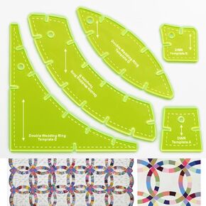 قوالب خياطة اللحف فتحة N Sew Sew Double Wedding Ring Templates - Acrylic ، لا شيء