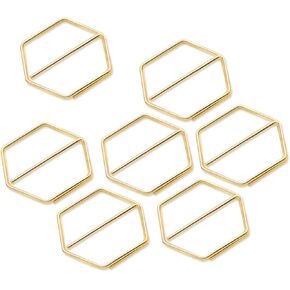 SIAMESE Geometric Paper Clips, 60 Pcs Circle Stainless Steel Paperclips, Gold Paper Clip Supplies for Organizing Documents, School, Home & Office Use, Notes Decoration (Circle, Gold)