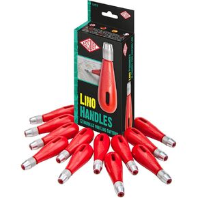 الفنون التعليمية 71040012 LH12 Lino Handle ، Red ، حزمة 12