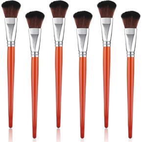 6 PCS Mop Brush for Acrylic Painting, 1 Inch Oval Blending Brushes for Acrylic Painting Mop Brushes Watercolor for Watercolor, Acrylic, Gouache, Face Body