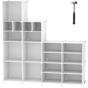 Awtatos Cube Storage Closet Organizer Storage 12 Cube Resves ، مكعبات كبيرة وصغيرة ، رفوف تخزين ملابس محمولة DIY للمنزل ، غرفة نوم ، أسود