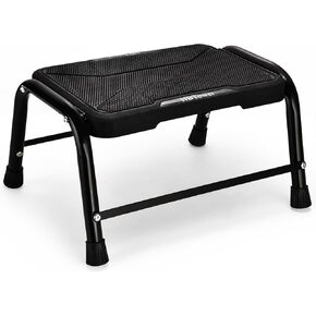HBTower Step Stools for Adults with Non-Slip Rubber Feet, Holds Up to 300 lbs, Lightweight Stepping Stools for Bedroom Kitchen Bathroom, Bed Steps for High Beds, Black