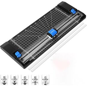 Paper Cutter Paper Trimmer A4 Paper Cutter for cardstock withAutomatic Security Safeguard and Side Ruler for Craft Paper, Coupon, Label and Cardstock,12 inch Black Paper Cutters and Trimmers