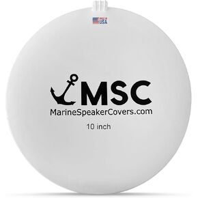 Marine Speaker Covers 10 inch 268mm | Sun, Water, Dust Protection | Patented, Military-Grade Silicone Design | Black Logo