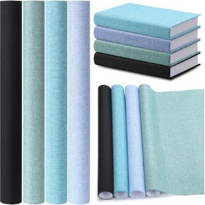 4 Pcs Book Cloth Bookcover Fabric Surface with Paper Backed Book Binding Cloth Fabric Book Cover for Scrapbooking Album DIY Craft Supplies Home, 4 Colors(Earth Color,40 x 16 Inches)
