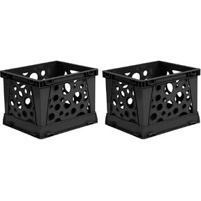 Storex Carge Storage and Transport File Crate ، 17.25 × 14.25 × 10.5 بوصة ، أسود (STX61546U01C) (حزمة 2)