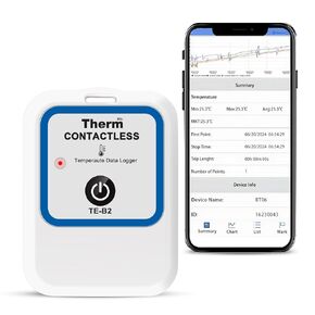 Aquarium Thermometer, Aprvtio TE-B2 ET Smart Fish Tank Thermometer, Refrigerator Thermometer with Free App Monitor Alert, Free Data Export, Temperature Data Logger for Greenhouse Reptile Fish Tank