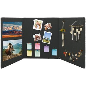 jxgzyy 3 Panel Trade Show Presentation Board Double Sided Tabletop Display Board 59" W x 24" H Trifold Poster Board with Storage Bag Folding Panel Display for School Conference and Exhibitions