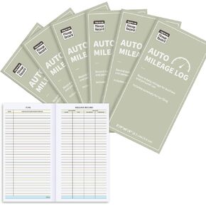 MARSPARK 6 PCS مركبة سجل الأميال سجل للسيارة Auto Mileage Tracker Notebook اليومية مصروفات الغاز الصغيرة سجل سجل دفتر مسك الدفاتر الأعمال لقيادة 6.3 × 3.3 بوصة 32 صفحة لكل منهما