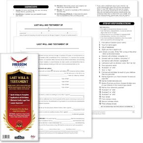 Last Will and Testament Legal Forms Kit, Complete Do-It-Yourself Documentation Set