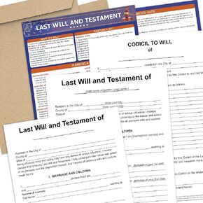 Last Will and Testament Kit 2025 – Legal Will, Trust Forms for Estate Planning, Do It Yourself Kit, Peace of Mind – Includes 2 Forms, Codicil Guide, Information Sheet, Kraft Envelopes