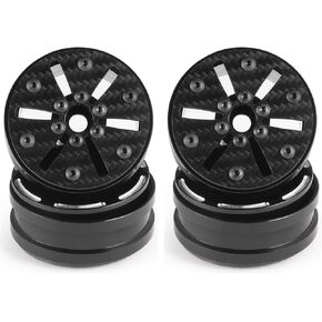 Beadlock Wheel Rims 4PCS 1.9" Upgraded Carbon Fiber Aluminum Wheel Hub Compatible with 1/10 RC Crawler Gen8 TRX-4 Axial VS4-10 Capra SCX10 RC Car Accessories (Patten C) in Kuwait