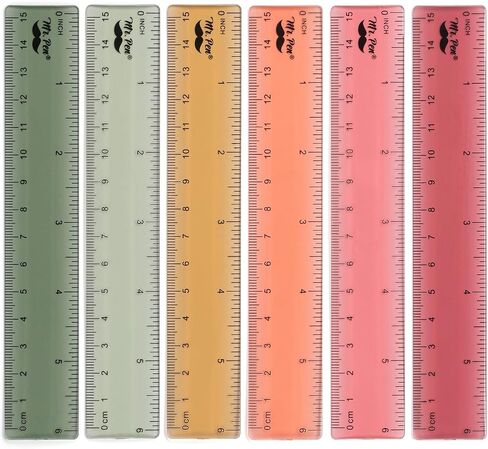 Mr. Pen- Plastic Rulers, 12 Inch, 6 Pack, Pastel Colors, Metric & Imperial, Clear Ruler Set, Cute Ruler 12 Inch, Clear Ruler 12 Inch Ruler, Rulers 12 Inch, Plastic Ruler 12 Inch, Rulers for Kids in Saudi Arabia