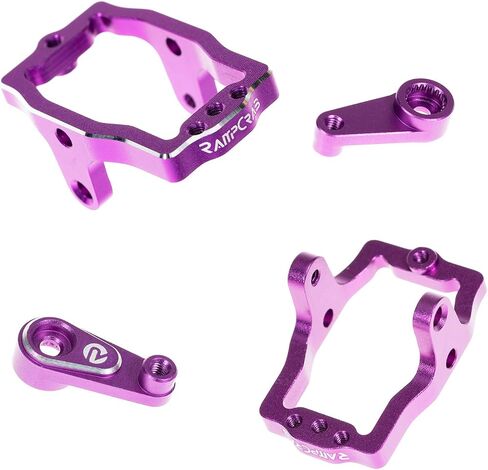 RAMPCRAB RC STEERING SERVO مع قوس Mount Mount و Servo Horn لسيارة TRX4M RC ، 1/18 ترقيات أجزاء ، مناسبة ل TRX4-M Bronco ، Defender ، K10 (Red Horn) in Kuwait