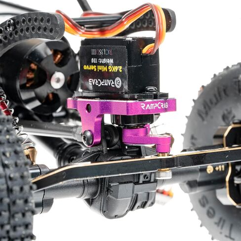 RAMPCRAB RC STEERING SERVO مع قوس Mount Mount و Servo Horn لسيارة TRX4M RC ، 1/18 ترقيات أجزاء ، مناسبة ل TRX4-M Bronco ، Defender ، K10 (Red Horn) in Kuwait
