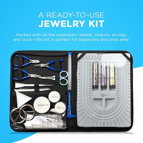 BeautyBeads Jewelry Making Kit for Adults with Beading Supplies. More Than 500pcs Tools and Accessories Set. Make Custom Beading Designs. Bead Design Board. Jewellery Making Guide… in Saudi Arabia