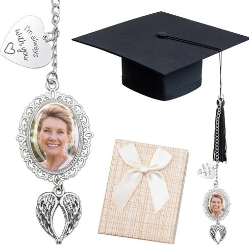 Bylion 2 Pack Custom Memorial Capية CAP CARRAM CLASS OF 2025 TASSEL TARMS I CAMET WUTH You Memorial CELLERT COLLEGE GIFT DIY PHOTIONS WARK ON CAP FOR TRAGUTION (Silver) in Kuwait
