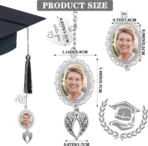 Bylion 2 Pack Custom Memorial Capية CAP CARRAM CLASS OF 2025 TASSEL TARMS I CAMET WUTH You Memorial CELLERT COLLEGE GIFT DIY PHOTIONS WARK ON CAP FOR TRAGUTION (Silver) in Kuwait