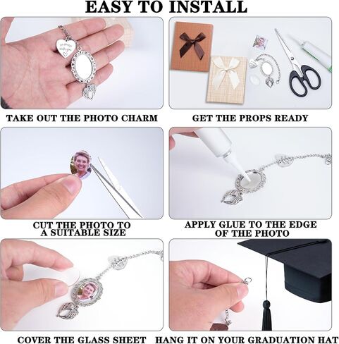 Bylion 2 Pack Custom Memorial Capية CAP CARRAM CLASS OF 2025 TASSEL TARMS I CAMET WUTH You Memorial CELLERT COLLEGE GIFT DIY PHOTIONS WARK ON CAP FOR TRAGUTION (Silver) in Kuwait