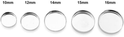 925 Sterling Silver 7x9mm Oval Bezel Cup Sold in Packs (10 Pieces) Settings for Jewelry Making, Frame for Gemstone Ideal for Cabochon Stones, Silver Jewelry Supplies in Kuwait