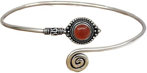 Turquoise Stone Silver Adjustable Arm Cuff, Boho Upper Arm Bracelet, Spiral Arm Cuff, Gemstone Armlet, Sun Bohemian Jewelry Gift in Saudi Arabia