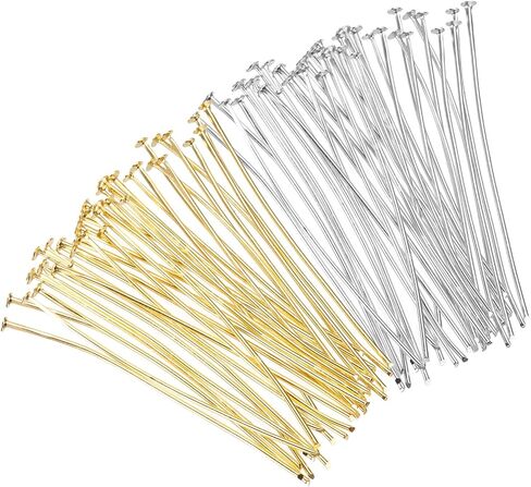 Meccanixity 200pcs دبابيس رأس مسطح للمجوهرات صنع دبابيس رأس مسطحة 25 مم دبابيس رأس المجوهر in Kuwait